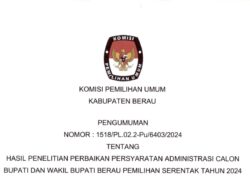 Pengumuman Hasil Penelitian Perbaikan Persyaratan Administrasi Calon Bupati dan Wakil Bupati Berau