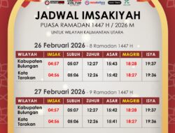 Jadwal Imsakiyah Ramadan 1447 H untuk Wilayah Kalimantan Utara (8 Ramadan 1447 / 9 Ramadan 1447)