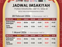 Jadwal Imsakiyah Ramadan 1447 H untuk Wilayah Kalimantan Utara (10 Ramadan 1447 / 11 Ramadan 1447)