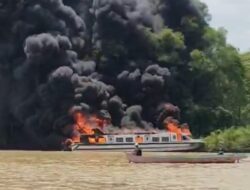 Api Diduga Berasal dari Genset, Speedboat yang Terbakar di Perairan Salimbatu